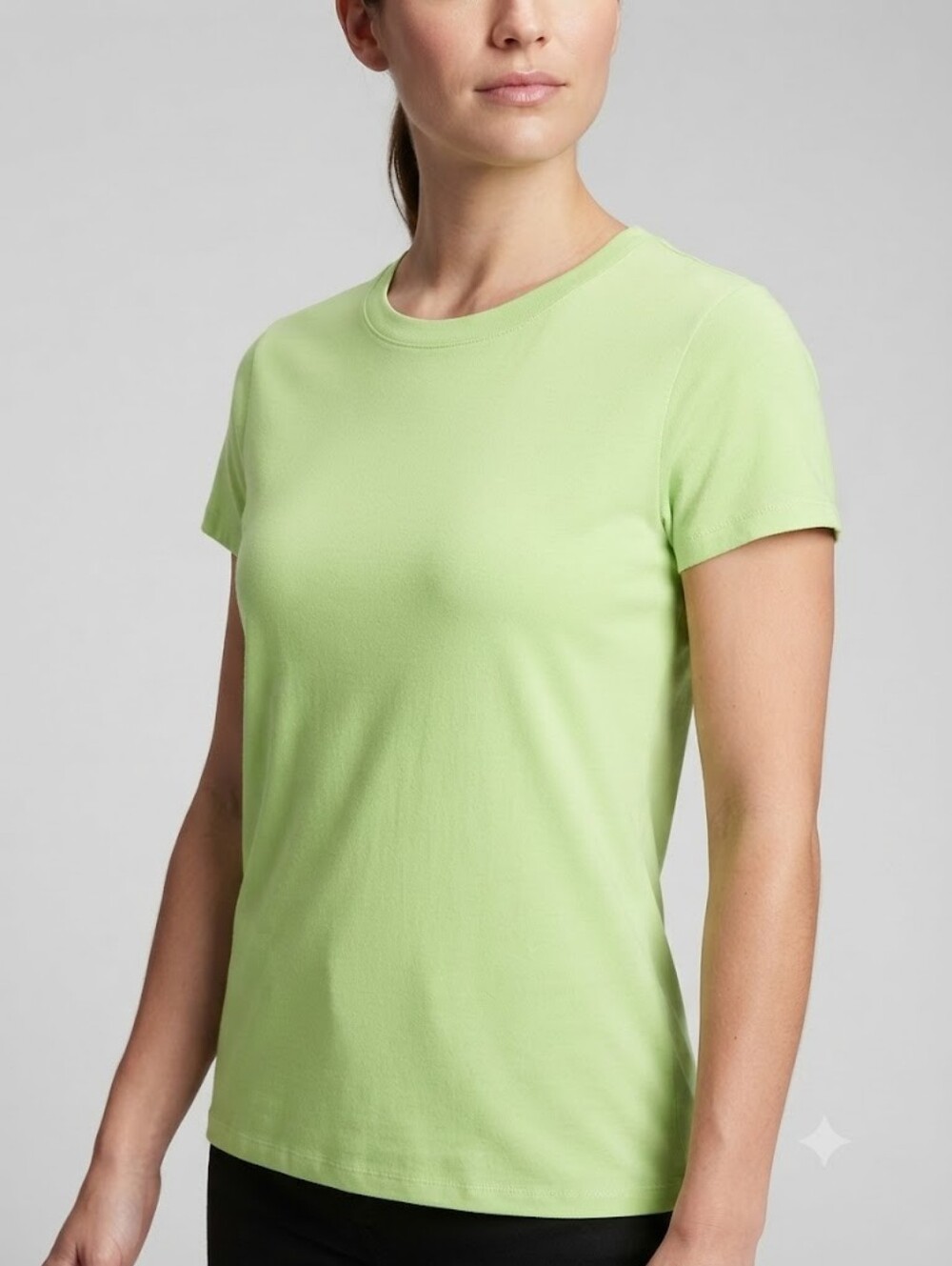 a new day Neon Green Ribbed Crewneck Tee - Picture 1 of 5